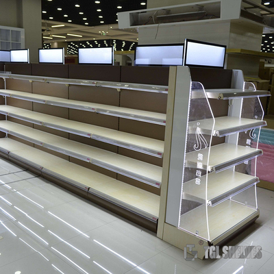 White Slatwall Gondola Shelving Corrosion Free Combinated Freely